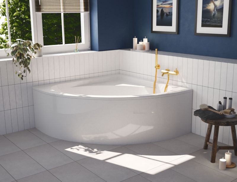 GoodHome Cavally akryl-hjørnebadekar 140 x 140 cm