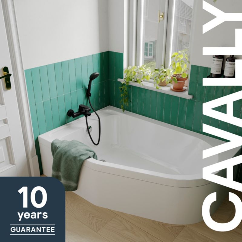 GoodHome Cavally akrylbadekar 145 x 95 cm venstre asymmetrisk