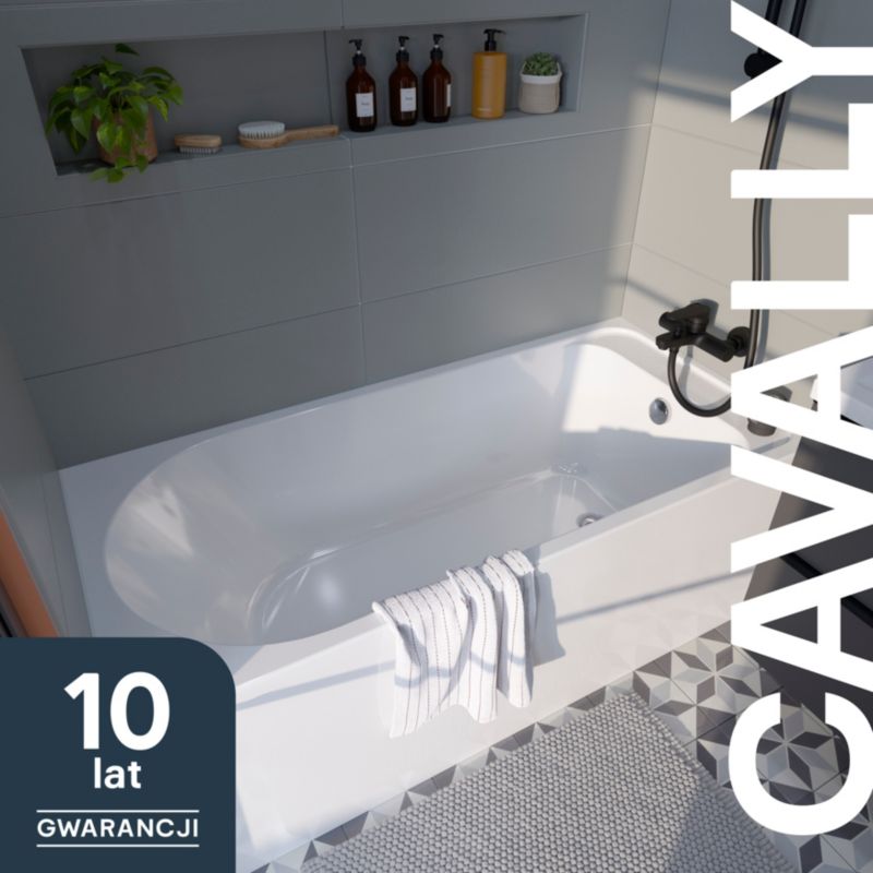 GoodHome Cavally akrylbadekar 150 x 70 cm hvid