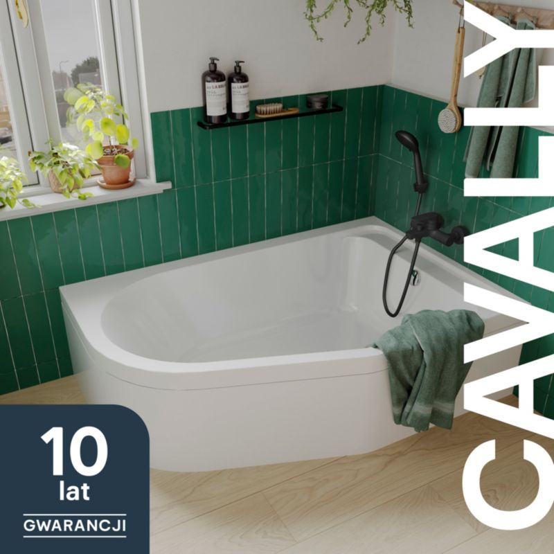 GoodHome Cavally akrylbadekar 150 x 95 cm højre asymmetrisk