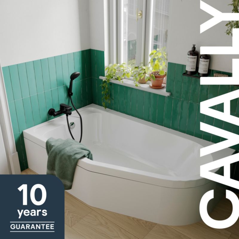 GoodHome Cavally akrylbadekar 160 x 90 cm venstre asymmetrisk