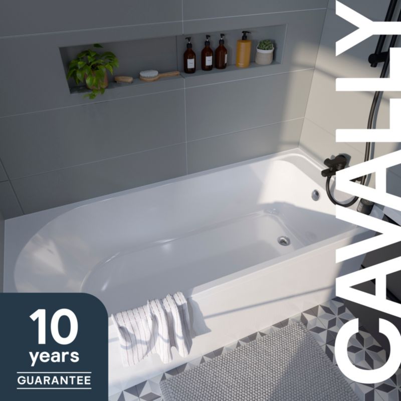 GoodHome Cavally akrylbadekar 180 x 80 cm hvid