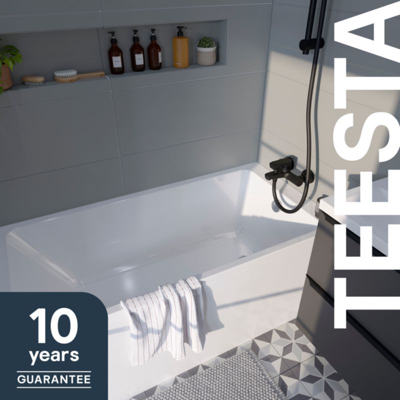 GoodHome Teesta akrylbadekar 140 x 70 cm hvid