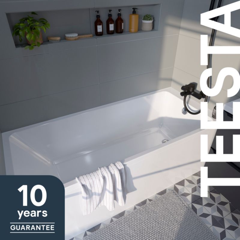 GoodHome Teesta akrylbadekar 160 x 70 cm hvid