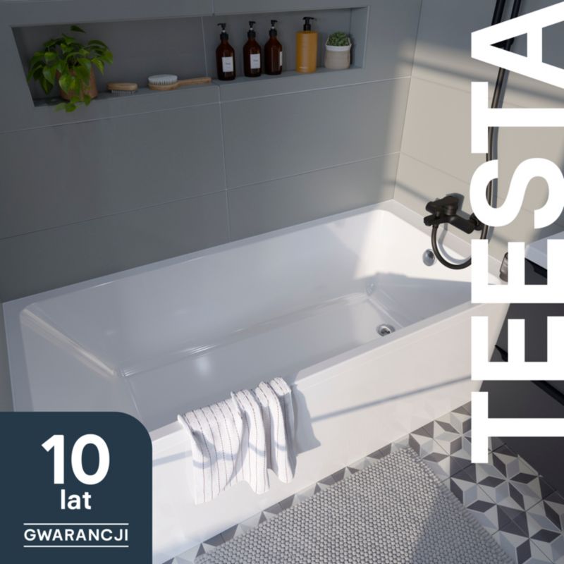 GoodHome Teesta akrylbadekar 160 x 75 cm hvid