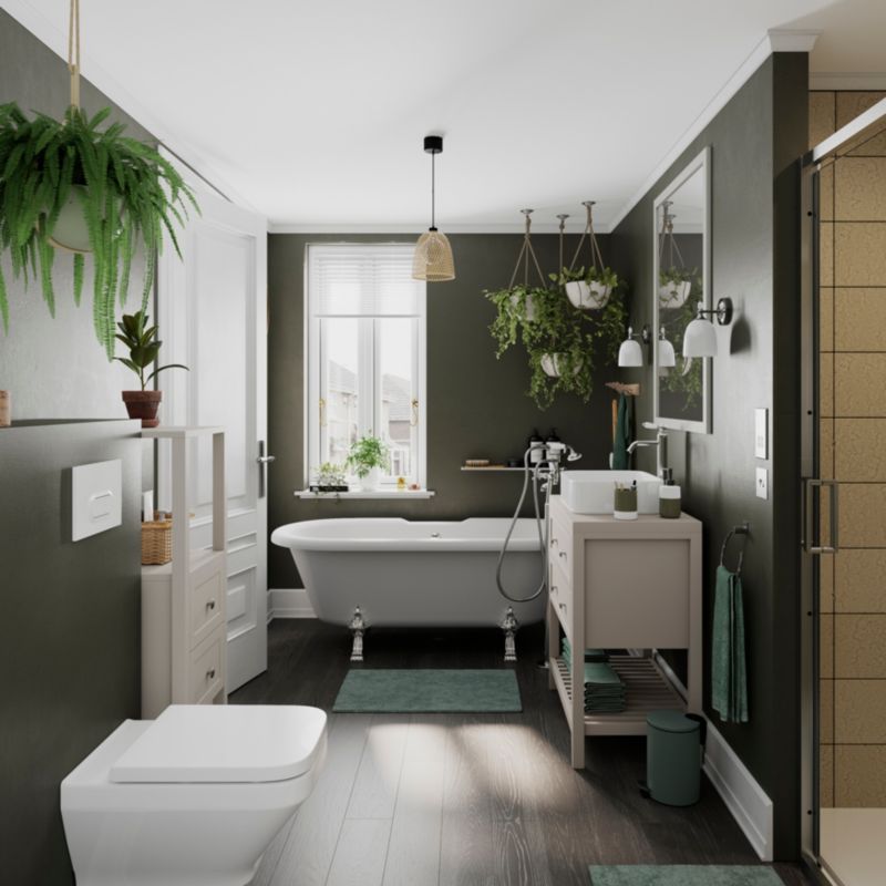 Fritstående akrylbadekar GoodHome Emba 170 x 80 cm hvid