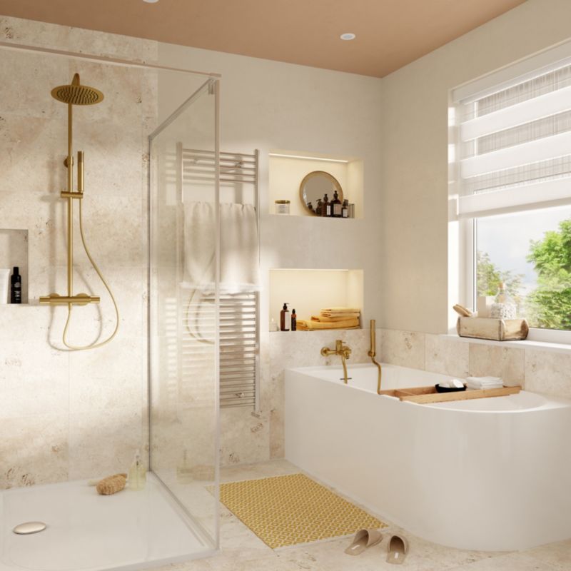 GoodHome Oguta badekar 170 x 75 cm hvid venstre