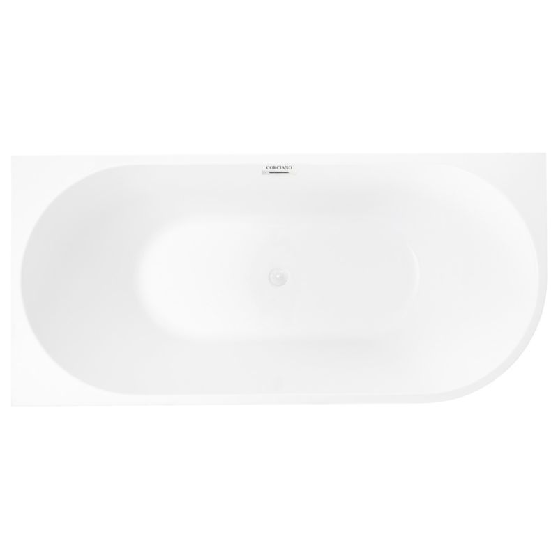 Fritstående badekar Corciano Pula venstre 170x80 cm med hvide detaljer, 1 stk.