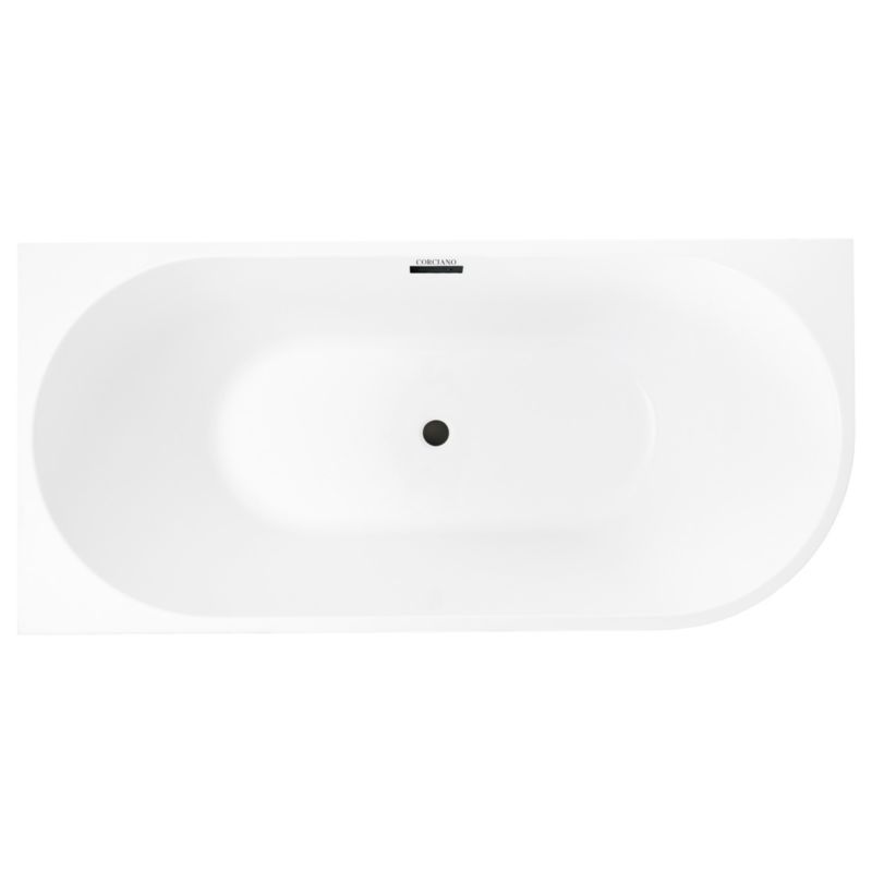 Fritstående badekar Corciano Pula venstre 170x80 cm med sorte detaljer, 1 stk.