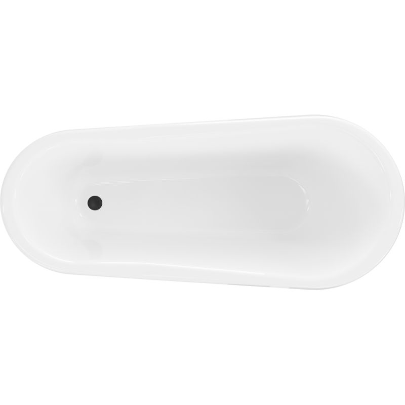 Mexen Retro fritstående badekar 170 x 75 cm hvid/sorte ben, sorte ben, 1 stk.