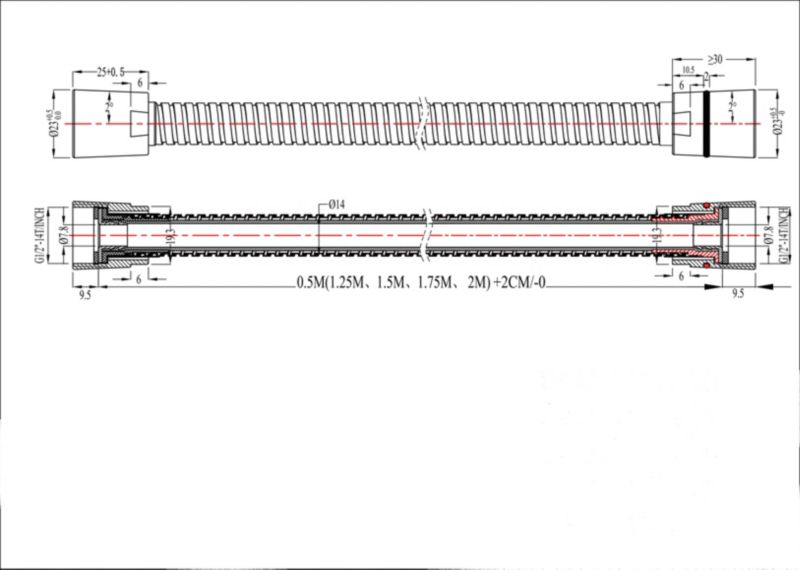 GoodHome Inox bruseslange 0,5 m