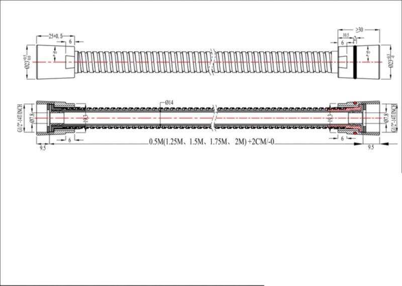 GoodHome Inox bruserslange 1,75 m