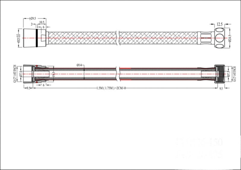 GoodHome PVC bruserslange 1,75 m hvid