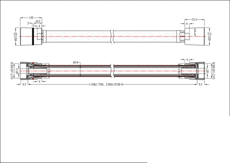 GoodHome PVC bruserslange 1,75 m grå