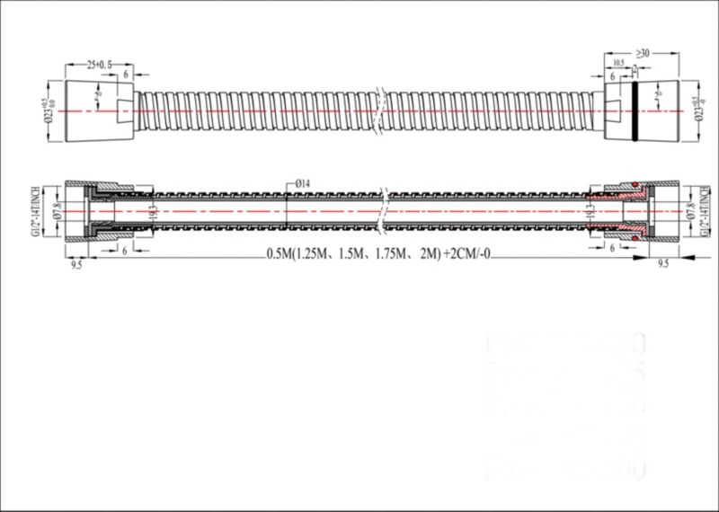 GoodHome SH16 Inox bruserslange 1,5 m