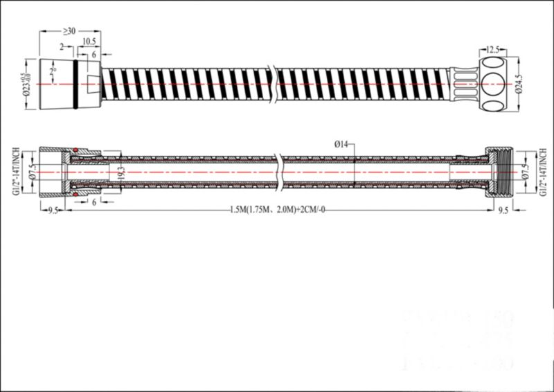 GoodHome SH5 PVC bruserslange 1,5 m