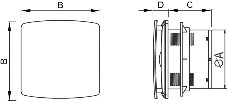 Mexen AXS badeværelsesventilator hvid 100 mm W9601-100T-00 1 stk.