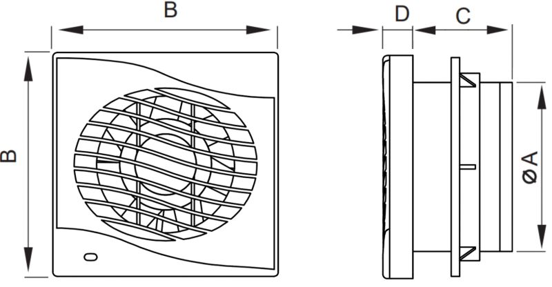 Mexen DXS badeværelsesventilator hvid 120 mm 1 stk.