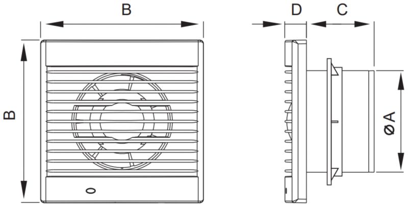 Mexen EXS badeværelsesventilator hvid 120 mm 1 stk.