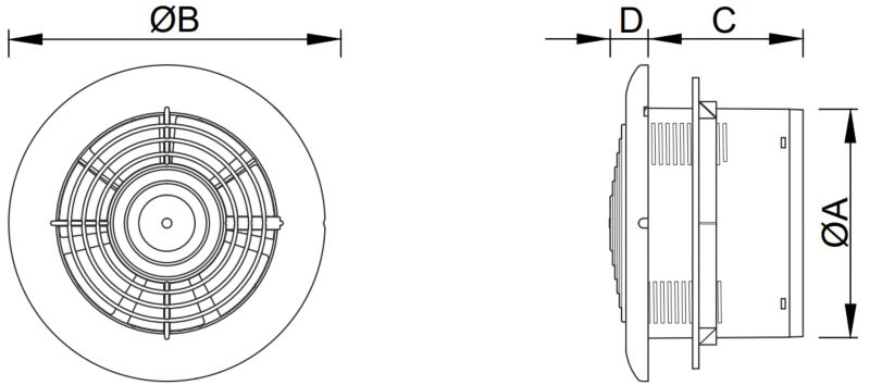 Mexen WXR badeværelsesventilator hvid 150 mm 1 stk.