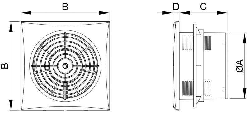 Mexen WXS badeværelsesventilator hvid 100 mm 1 stk.