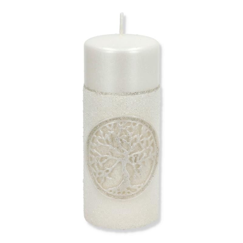 MONDEX stearinlys træ 70 x 115 x 70 mm beige 1 stk.