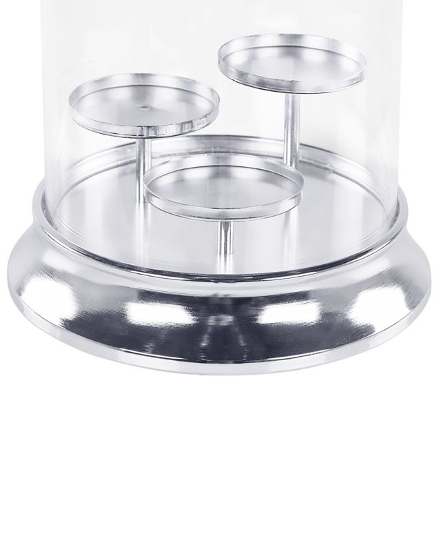 Cilegon sølvfarvet glaslysestage, 1 stk.