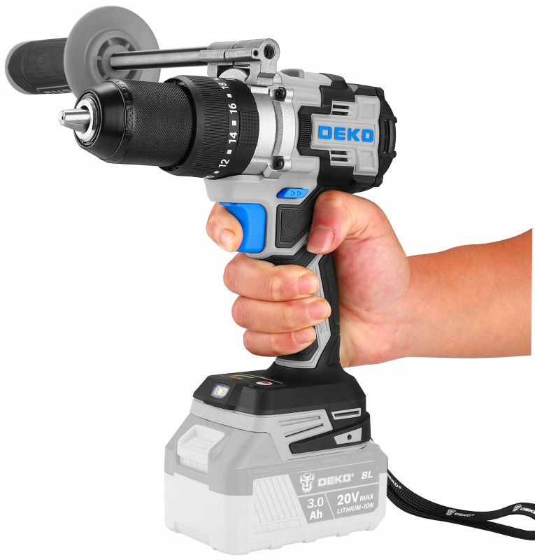 DEKO slagboremaskine og skruemaskine uden kul 120 Nm 20V, 1 stk.