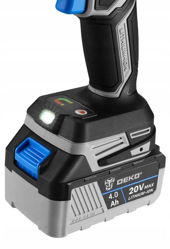 DEKO børsteløs slagboremaskine/skruemaskine 120 Nm 4 Ah 20 V 1 sæt