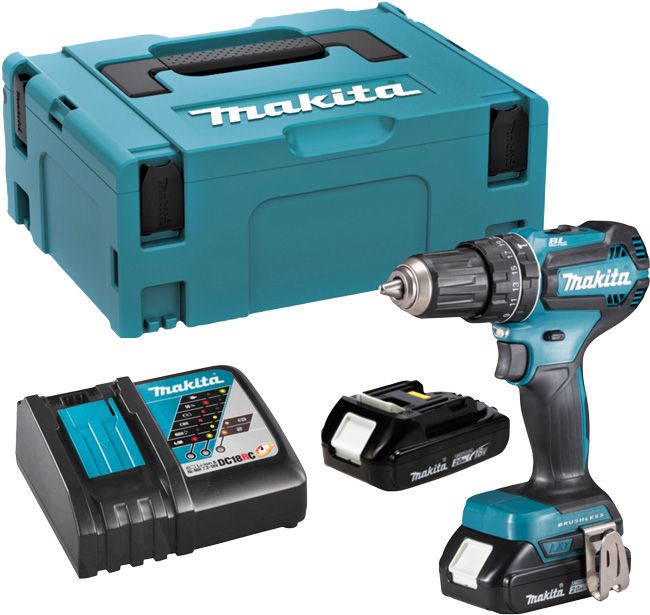Makita DHP485 18 V slagboremaskine og skruemaskine med batteri