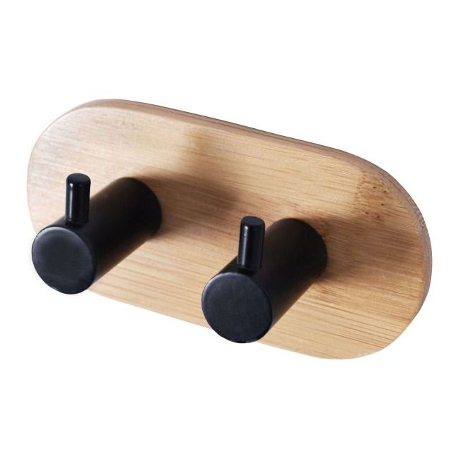 Dobbelt håndklædekrog Bisk Umbra i bambus