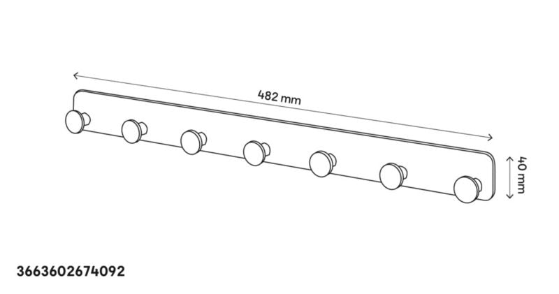 GoodHome Koros krom 7-krogede håndklædeophæng