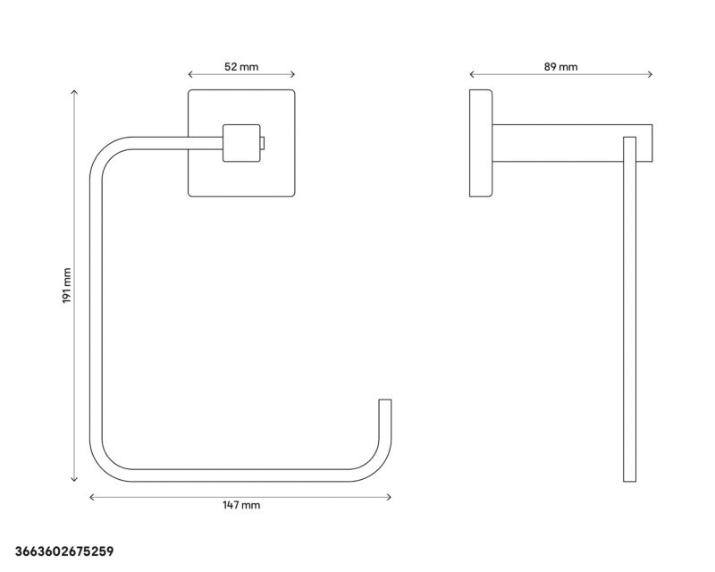 GoodHome Alessano oval håndklædeholder