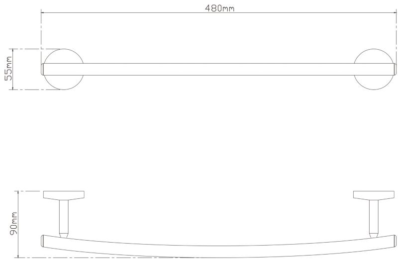 GoodHome Ormara håndklædeholder 40 cm