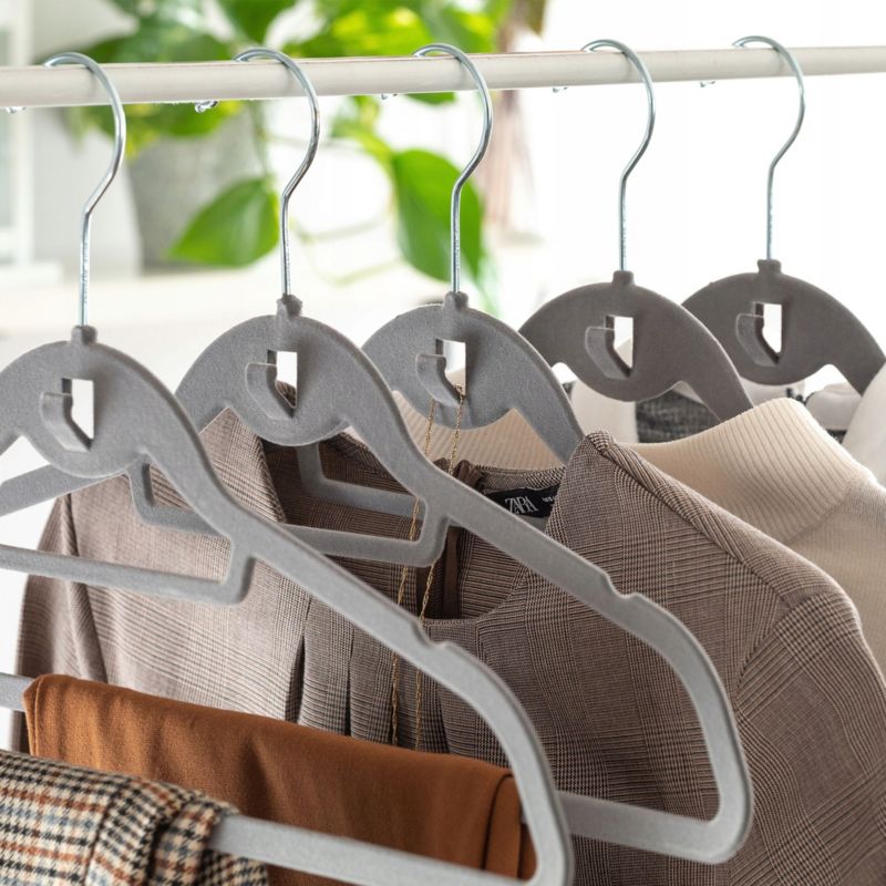 KADAX flokket tøjbøjler 5 stk. mørkegrå