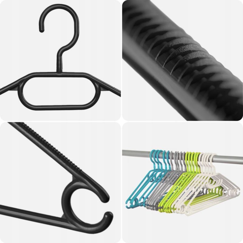 KADAX tøjbøjler i plastik, sort, 5 stk.