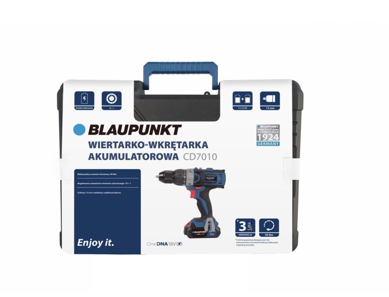 Blaupunkt 18V 40 Nm CD7010 akku-skruemaskine, 1 stk.
