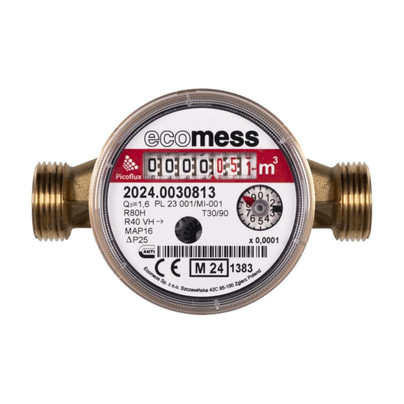 Vandmåler til varmt vand Ecomess Picoflux 3/4" 4 m3/h