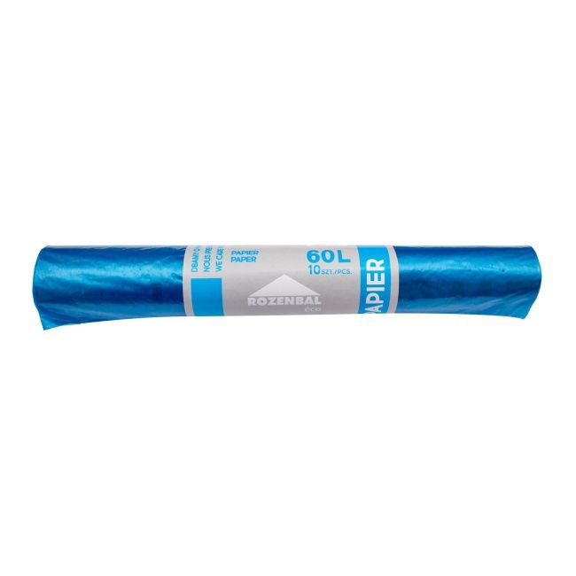 Rozenbal blå papirsorteringspose 60 l, 10 stk.