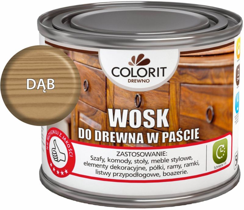 Colorit pasta voks til træ i egetræ, 0,5 l