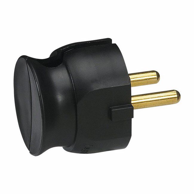 Legrand stikprop 2P 16 A sort flad