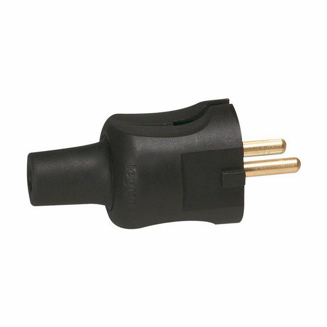 Legrand stikprop 2P 16 A sort gummi