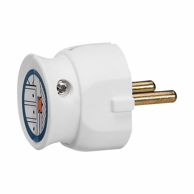 Legrand flad stikprop 2P 16 A hvid