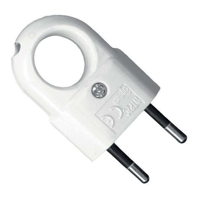 Flad stik Elgotech med håndtag hvid