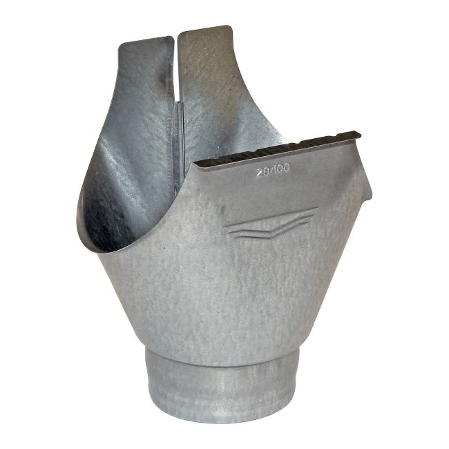 Galvaniseret tagrendeudløb med diameter 127 mm