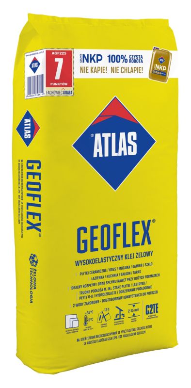 Høj-elastisk gelklæber Atlas Geoflex C2TE 22,5 kg