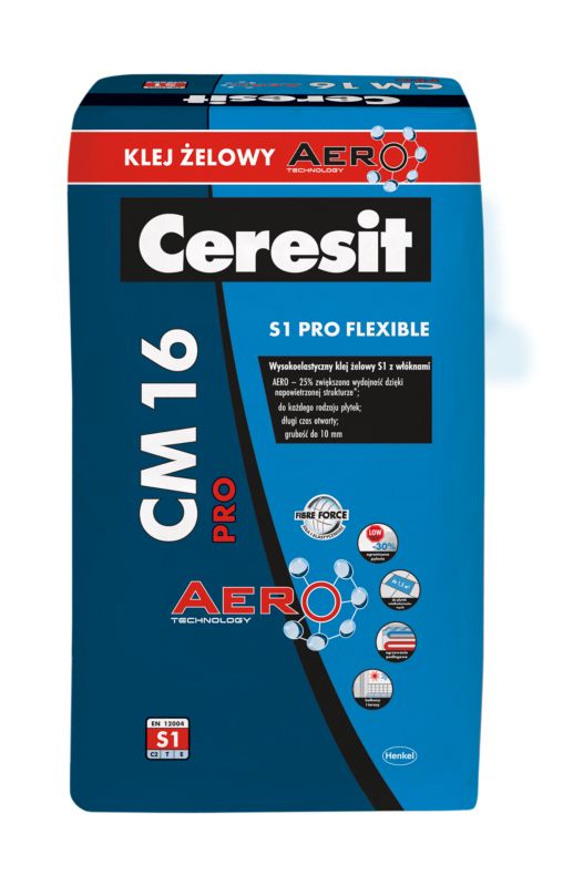 Høj-elastisk gelklæber Ceresit CM 16 pro S1 med fibre 20 kg