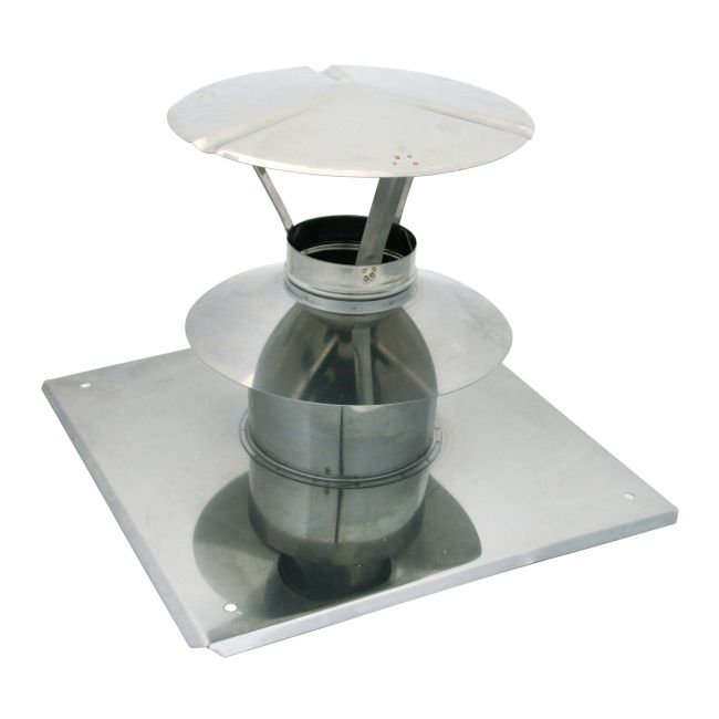 Spiroflex aftræk med tagplade 80/125 mm hvid