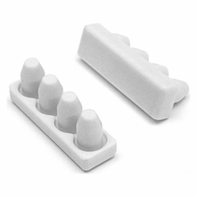 Endestykke til 1-skinne hvidt, 2 stk.