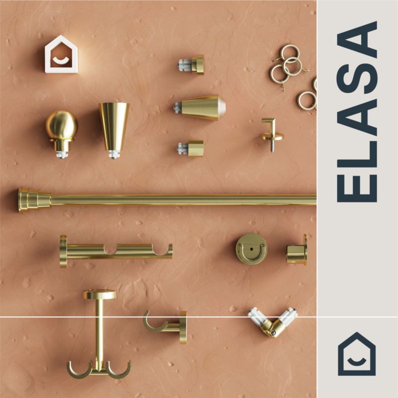 Gardinstangafslutning GoodHome Elasa Prop 19 mm Guld